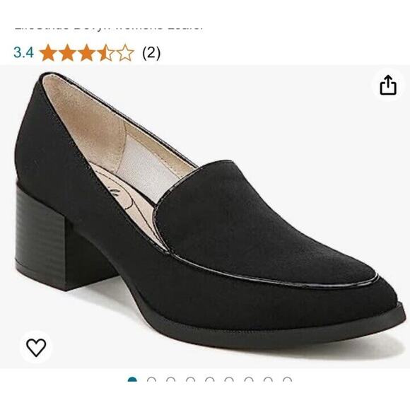 Life Stride Black Women's Block Heel Loafer - Picture 1 of 9